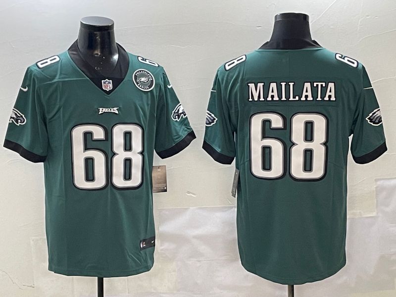 Men Philadelphia Eagles #68 Mailata Green Second generations 2025 Nike Vapor Limited NFL Jersey style 4